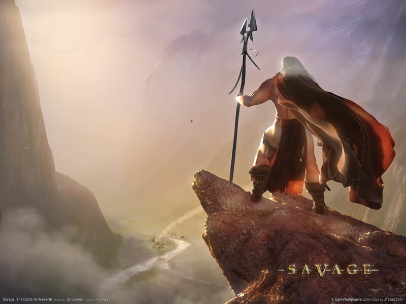 Savage warrior on a cliff