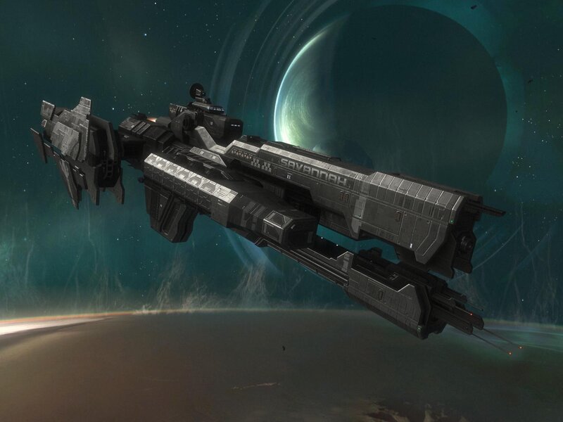 Savannah-class battleship in space