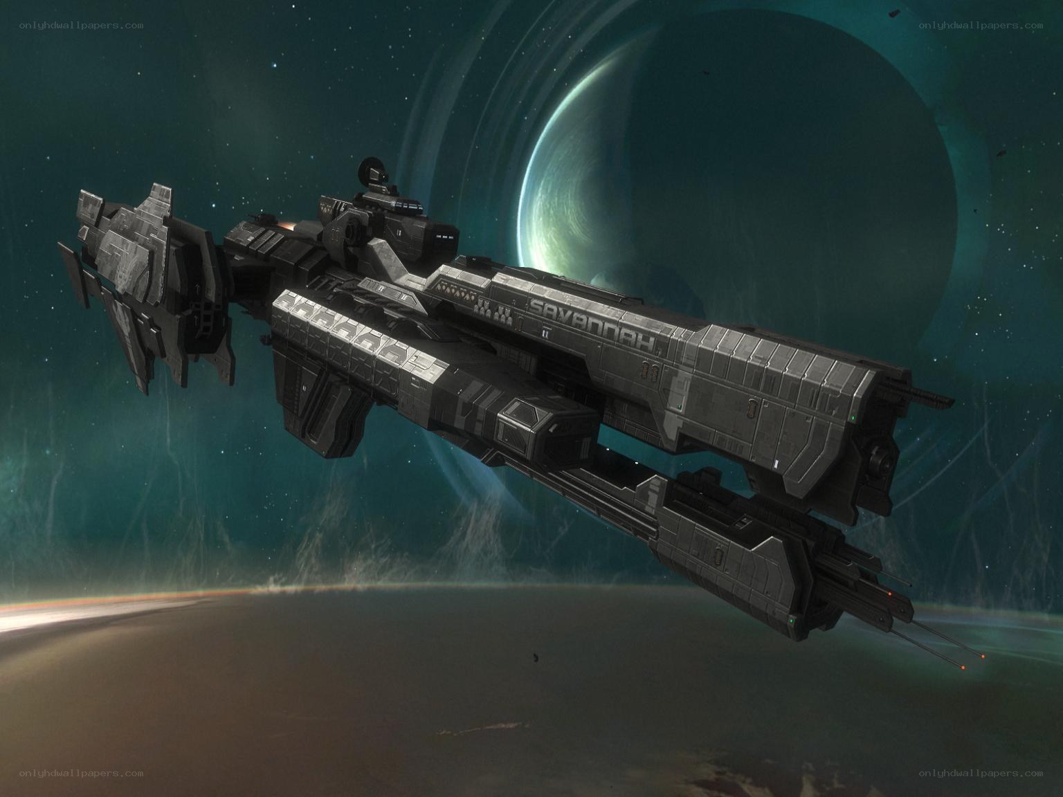 Savannah-class battleship in space