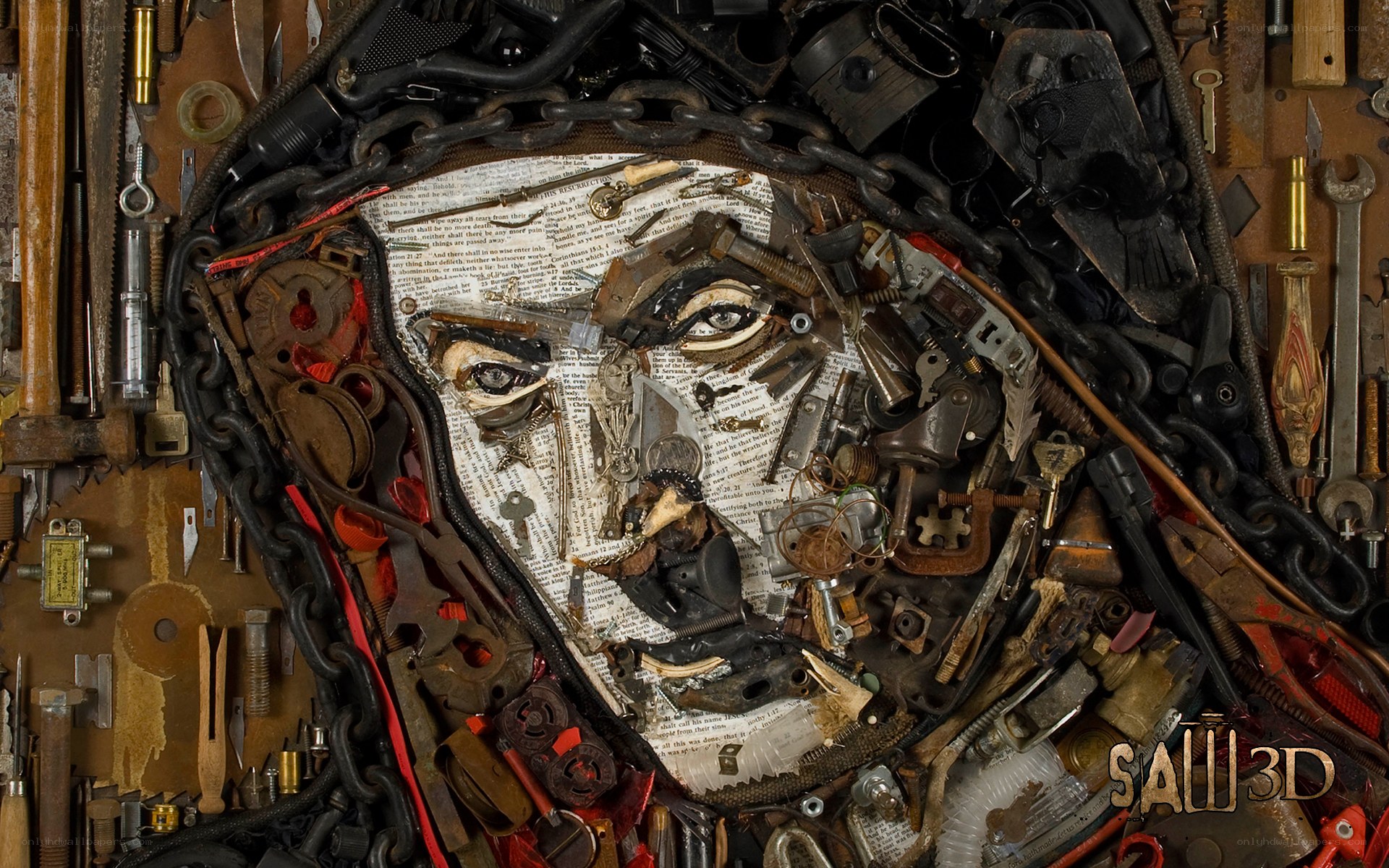 Saw 3D collage art