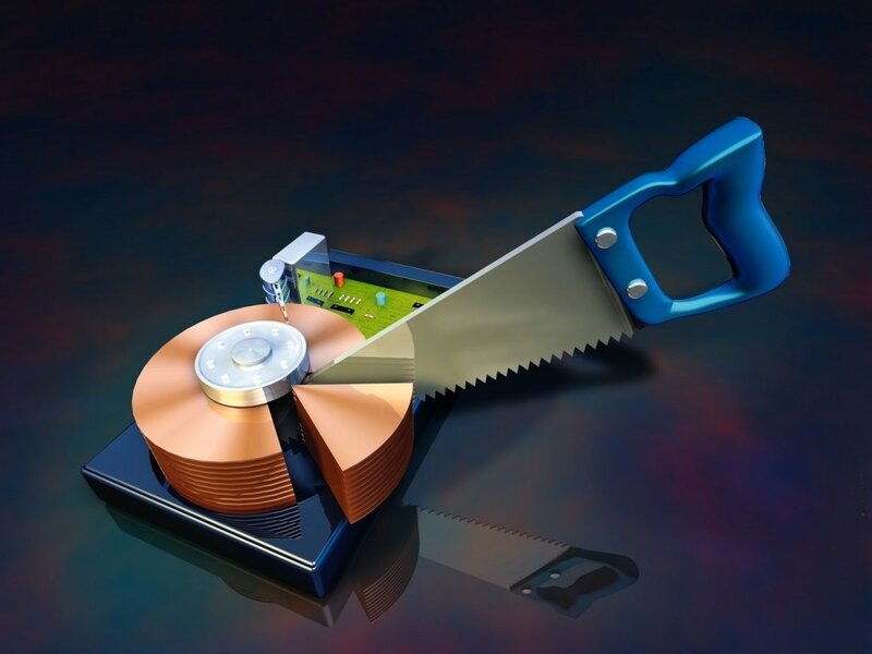 Saw cutting a CD stack