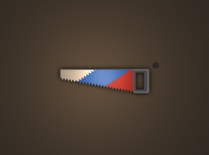 saw with flag colors