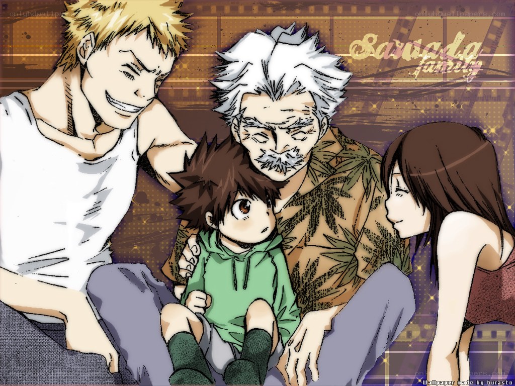 Sawada family anime scene