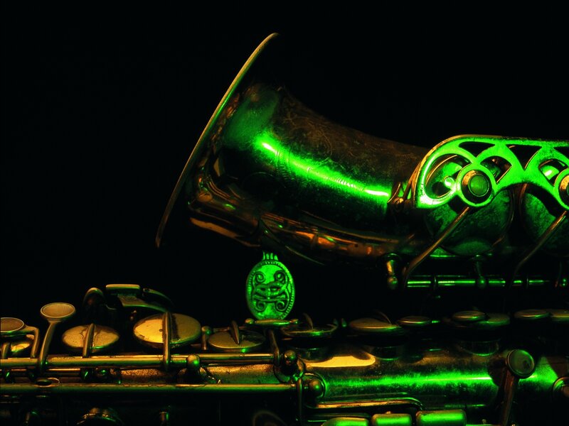 Saxophone in Green Light