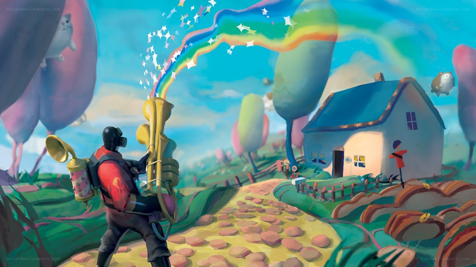 saxophone player in a whimsical world
