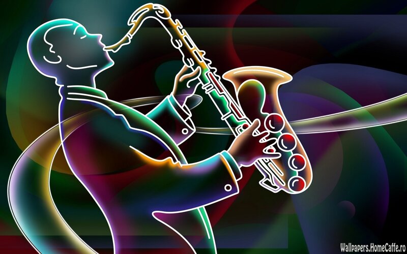 saxophone player neon art