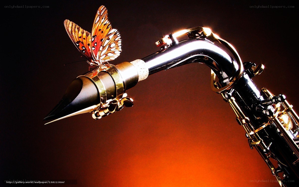 saxophone with butterfly