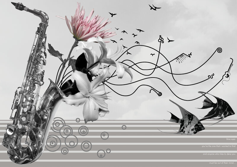 Saxophone with Flowers