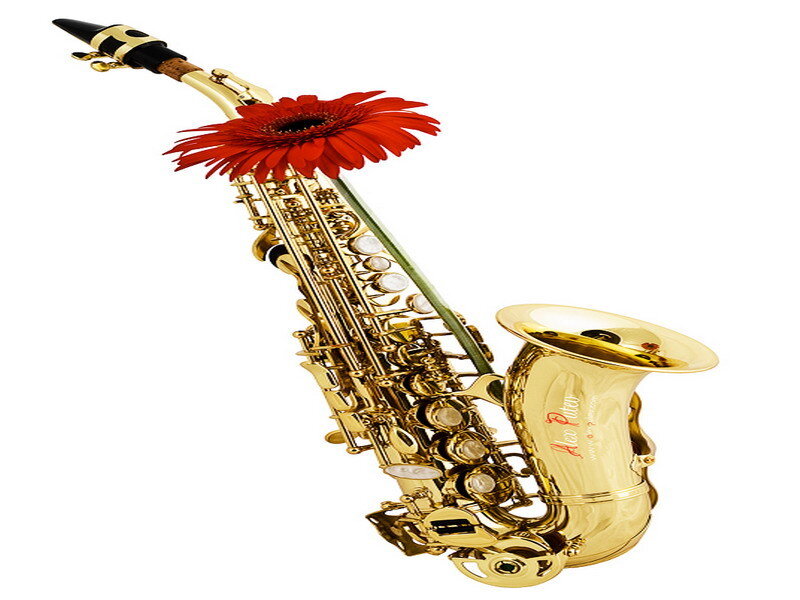 Saxophone with red flower