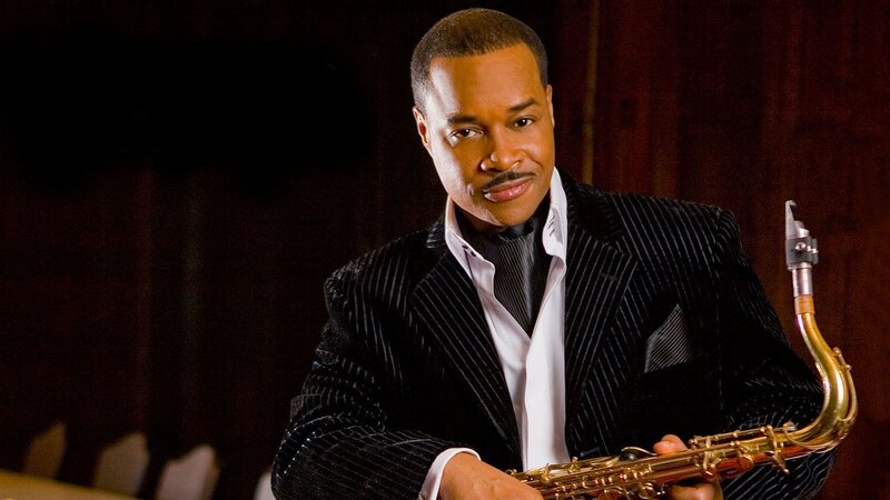 Saxophonist in pinstripe suit