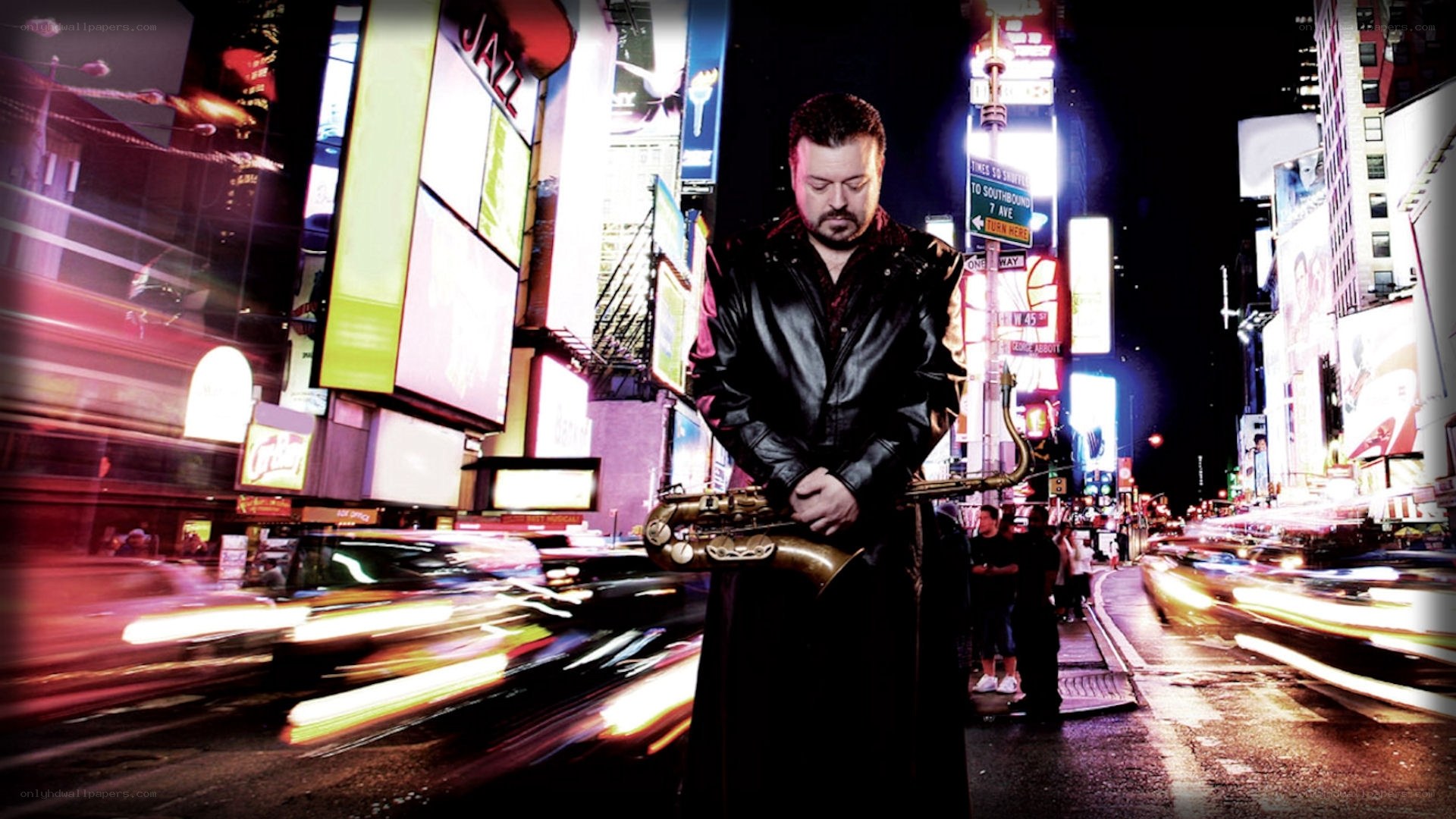 Saxophonist in Times Square