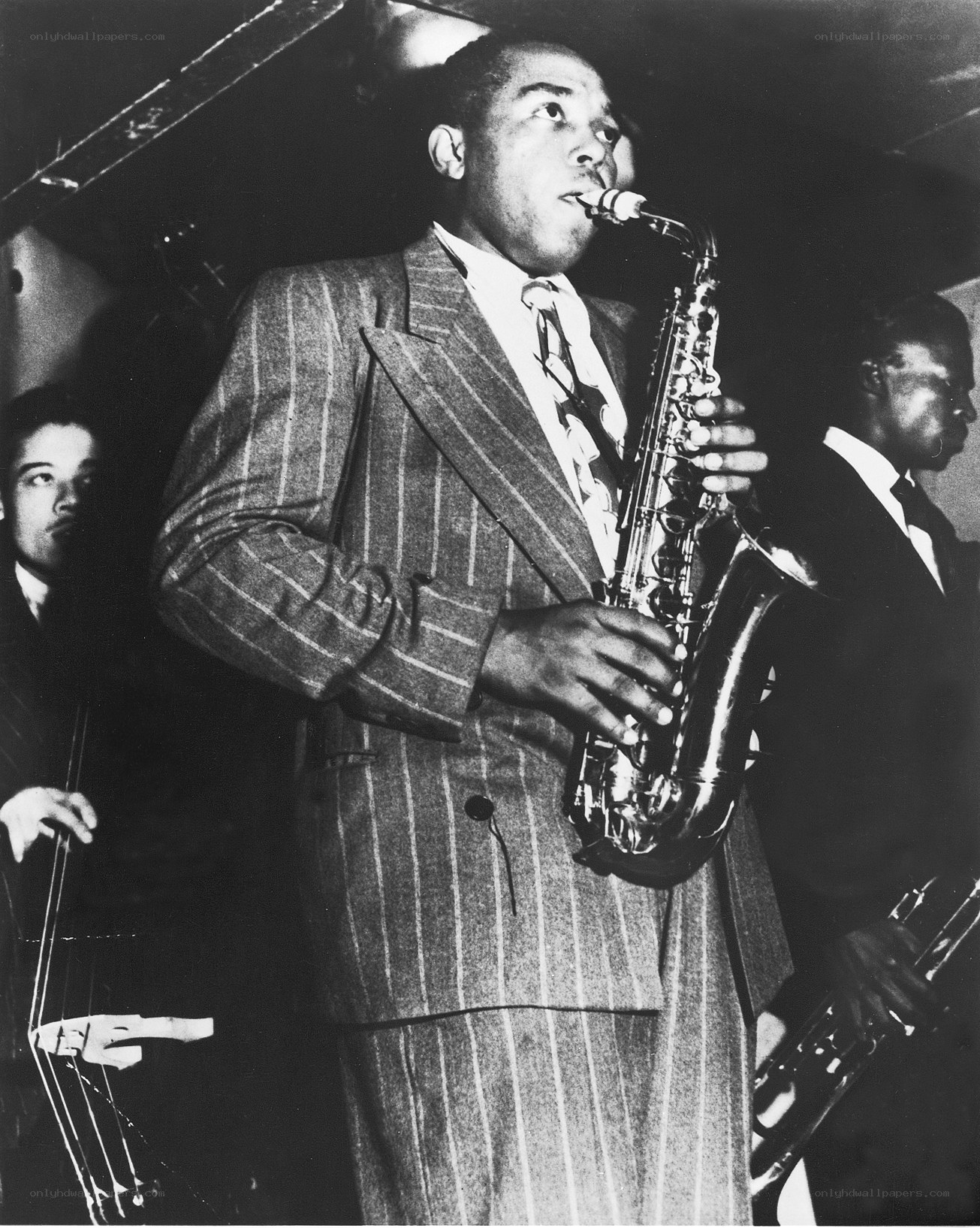 Saxophonist performing on stage