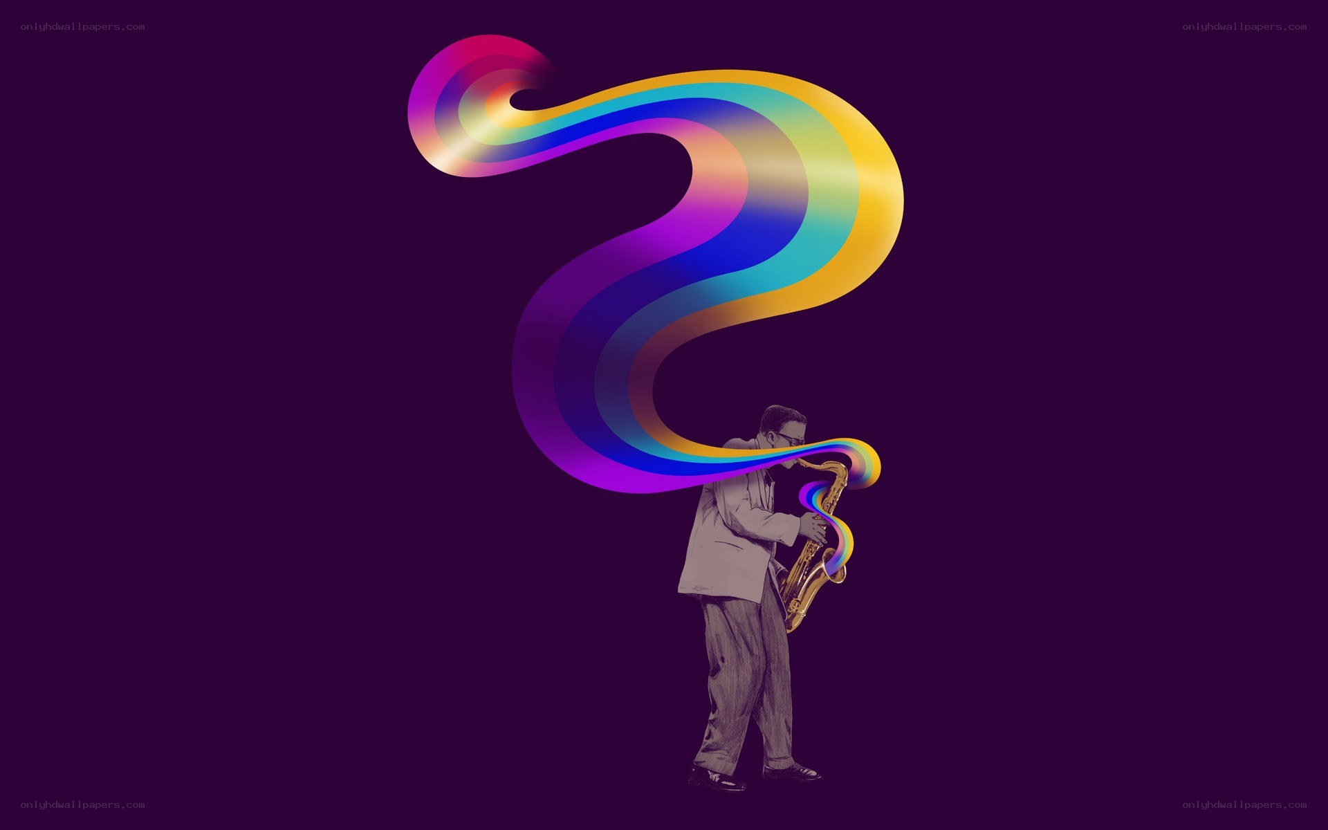 saxophonist with rainbow sound