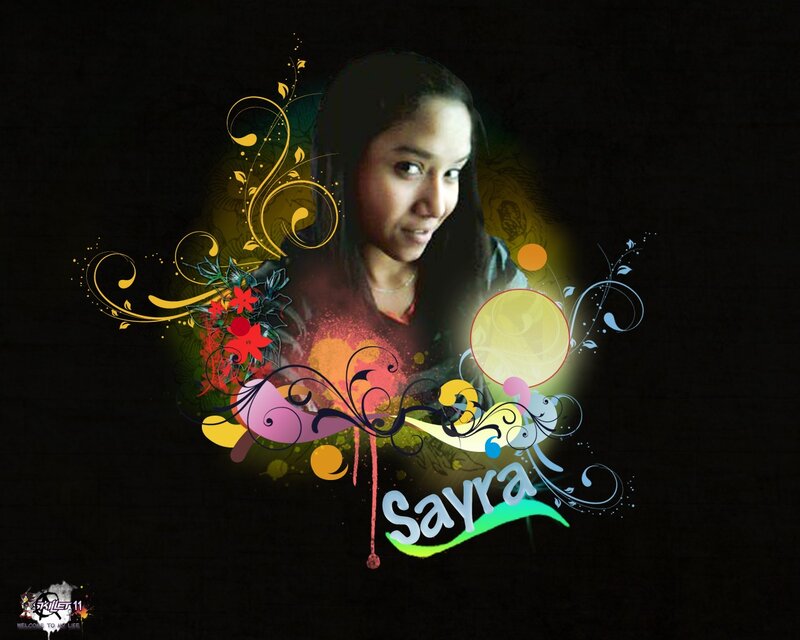 Sayra portrait with floral design