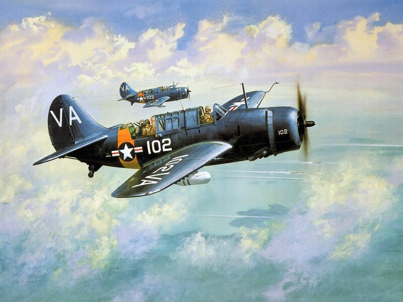 SBD Dauntless dive bombers