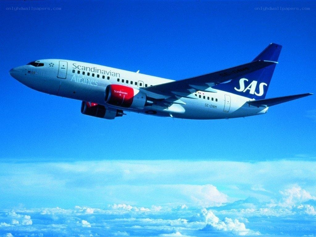 Scandinavian Airlines plane in flight