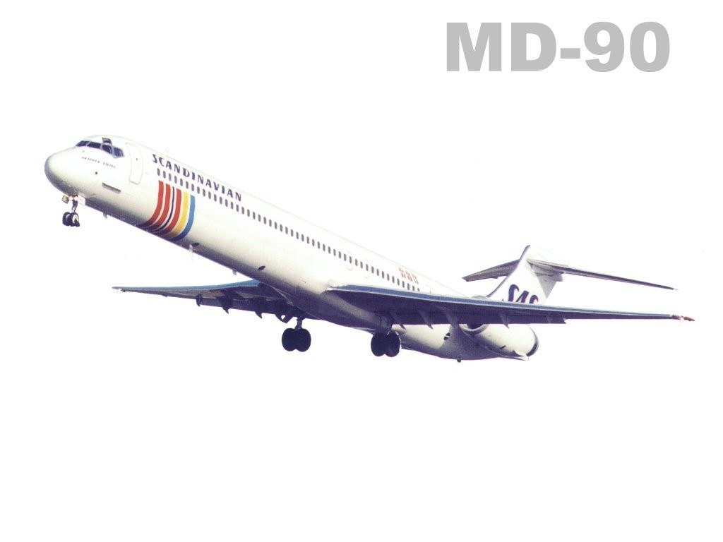 Scandinavian MD-90 in flight