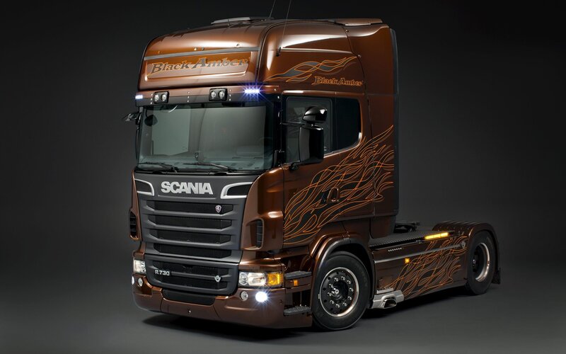 Scania R730 Black Amber truck