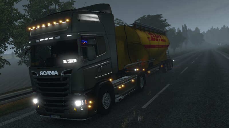 Scania Truck on Road — Gray