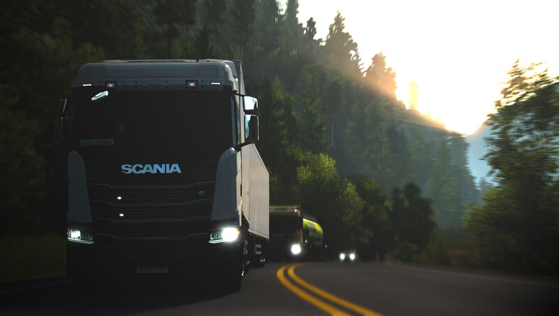 Scania Truck on Road — Green