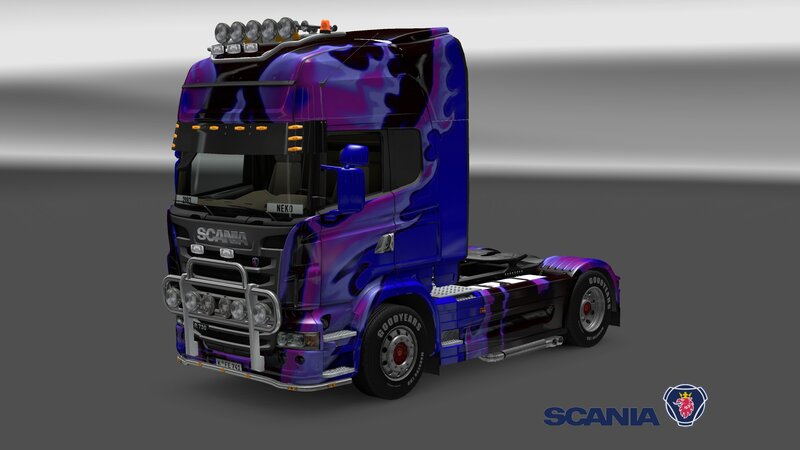 Scania Truck with Purple Paint
