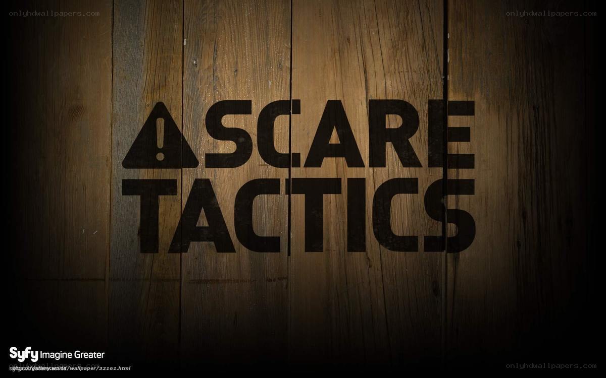 Scare Tactics logo on wood
