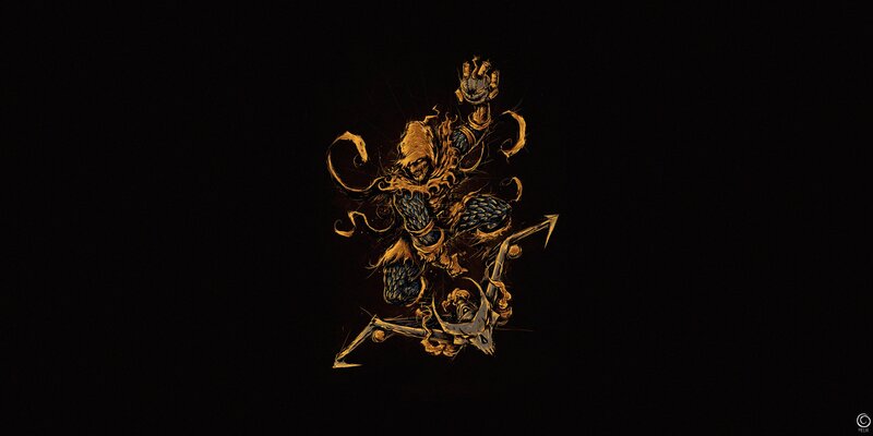 Scarecrow Character — Black, Dramatic, Night