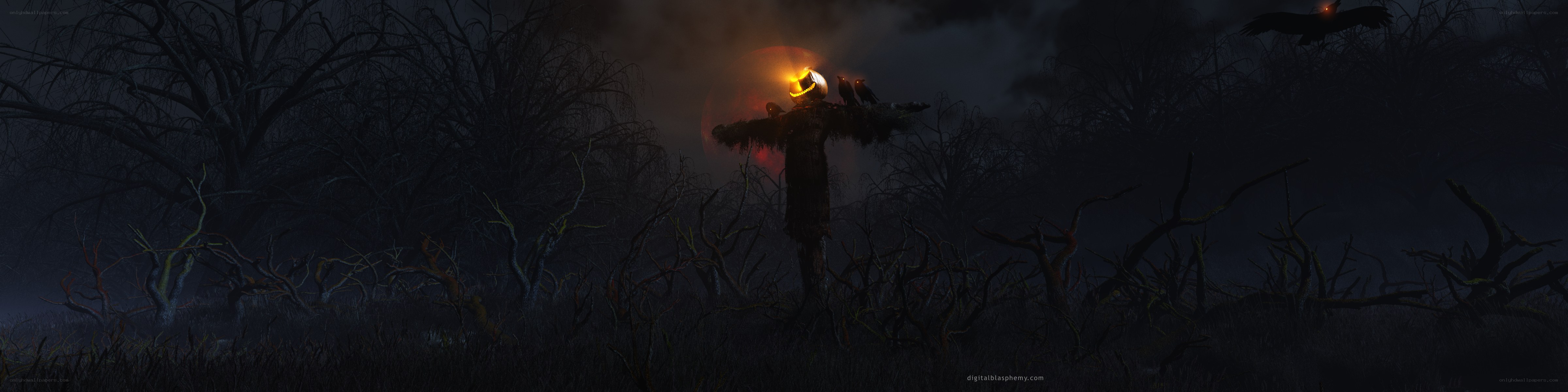 Scarecrow in a haunted field