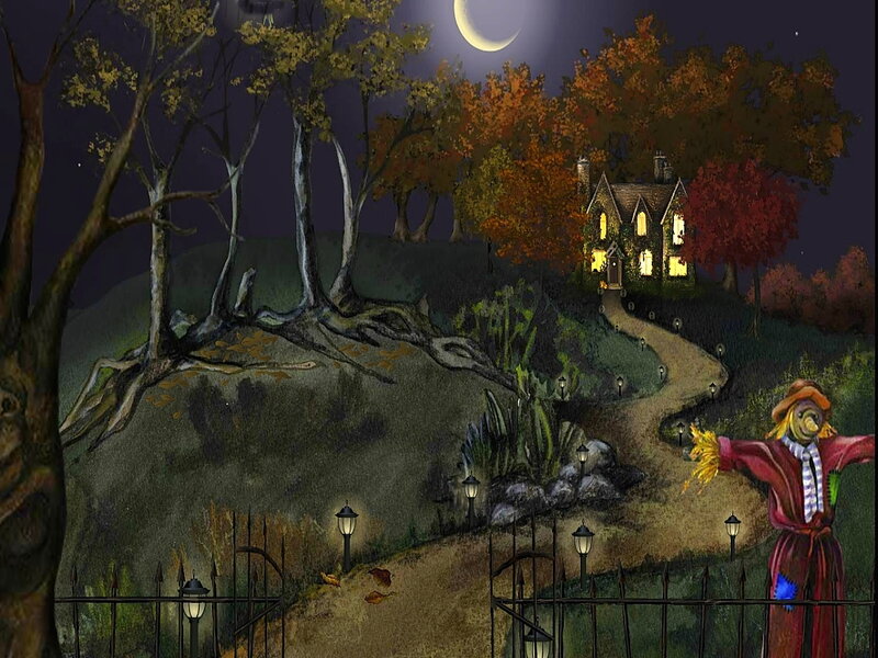 Scarecrow in Autumn Garden
