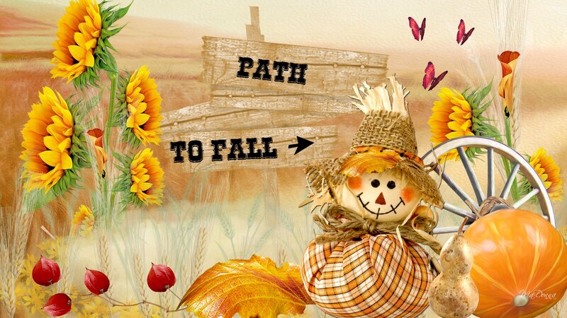 Scarecrow in Autumn Scene