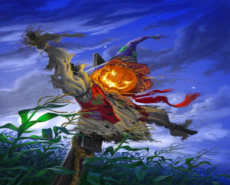 Scarecrow in Cornfield — Blue