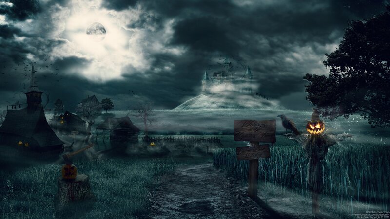 Scarecrow in Haunted Village — Dark Green