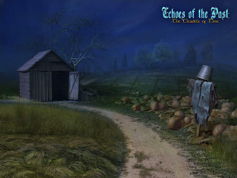 Scarecrow in Pumpkin Patch — Blue