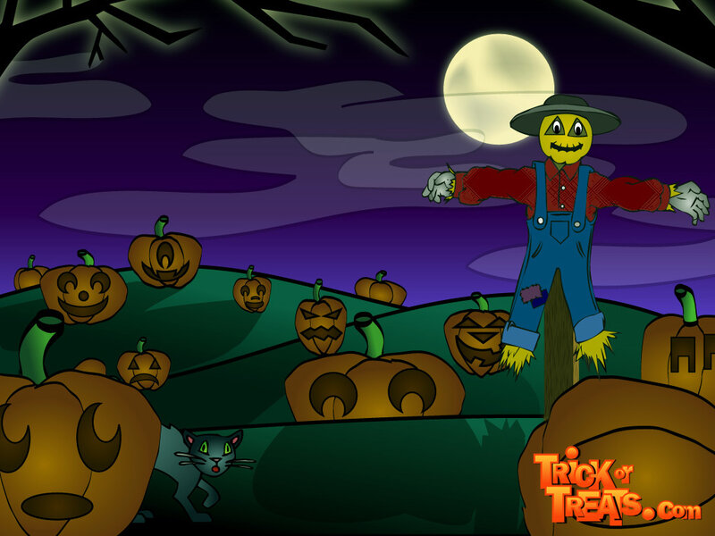 Scarecrow in pumpkin patch