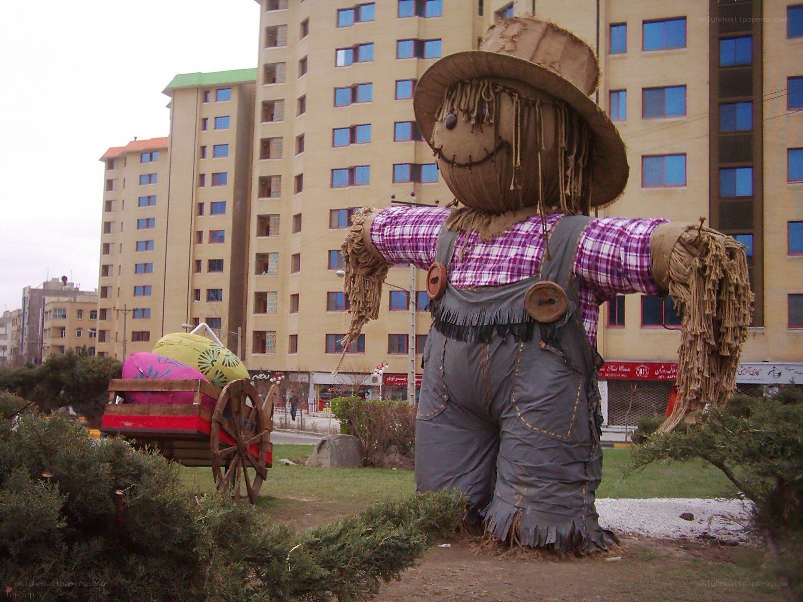 Scarecrow in urban park