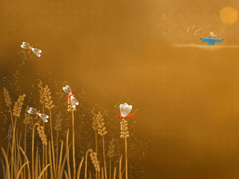 Scarecrow in Wheat Field — Gold