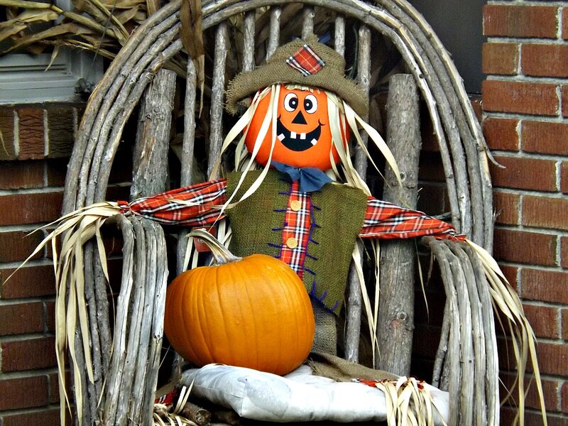 Scarecrow in Wicker Chair