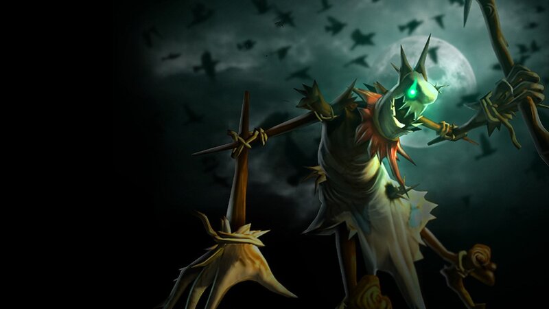 Scarecrow Monster — Green, Dark, Ominous, Night