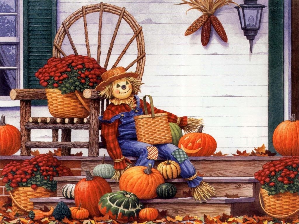 Scarecrow on a porch