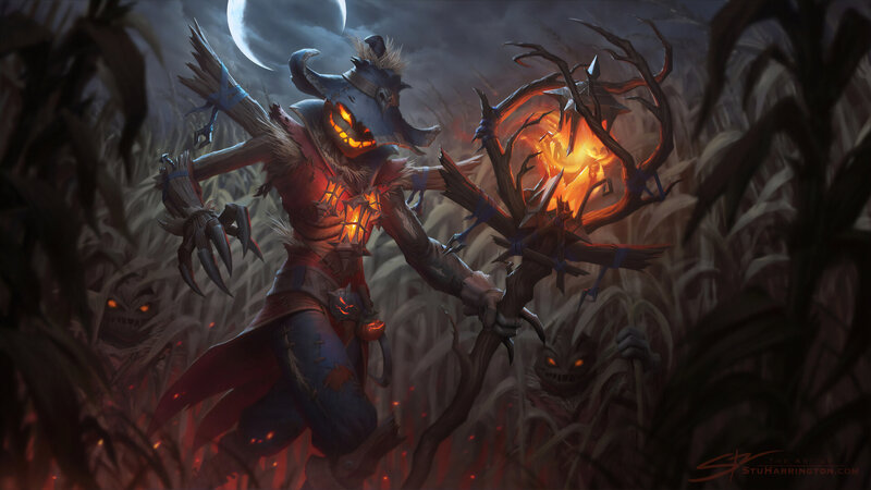 Scarecrow Warrior in Cornfield