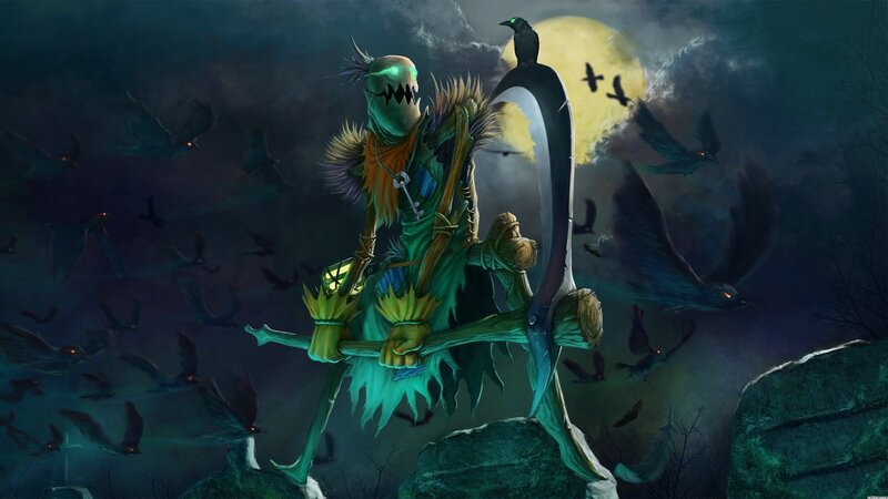 scarecrow warrior with crow