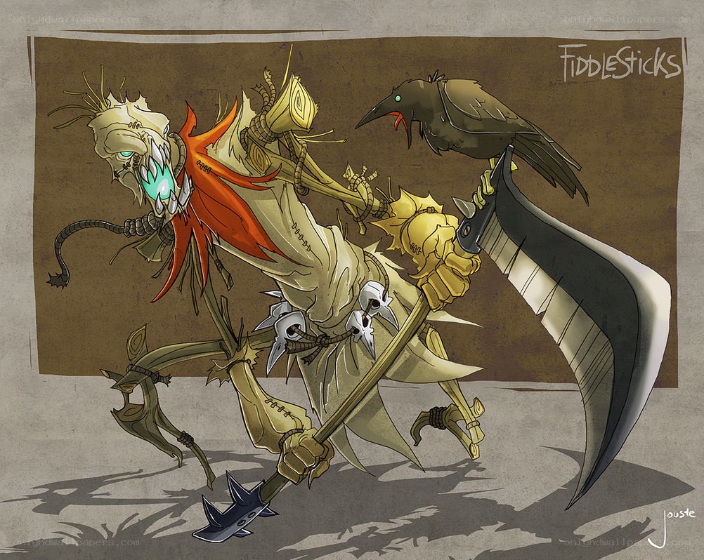 scarecrow warrior with crow