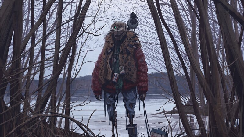 Scarecrow with Crow — Brown