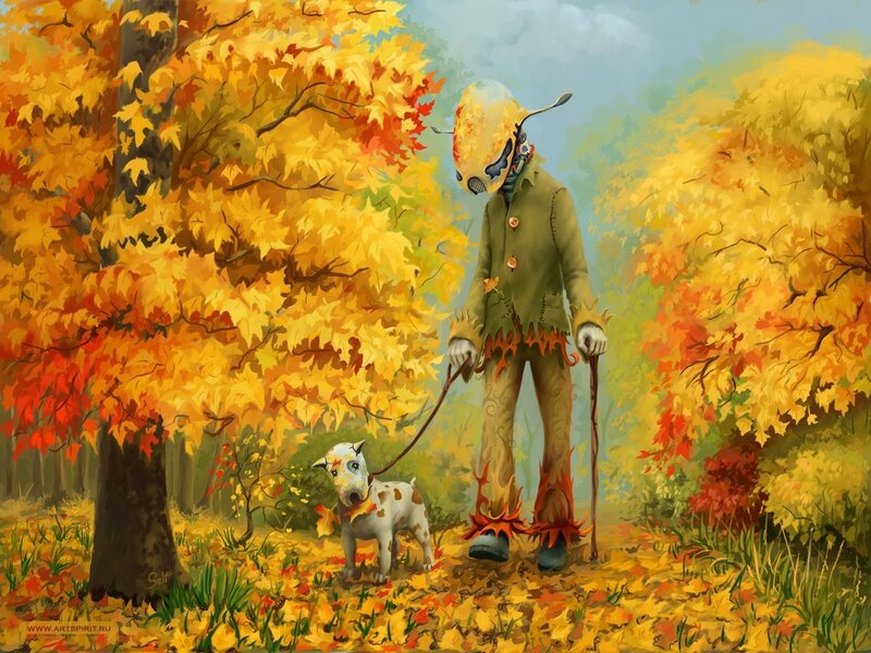 Scarecrow with Dog
