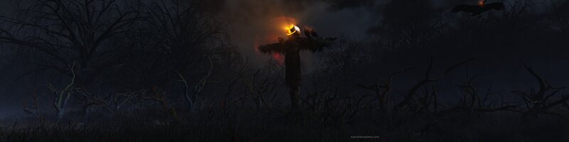 Scarecrow with Glowing Head