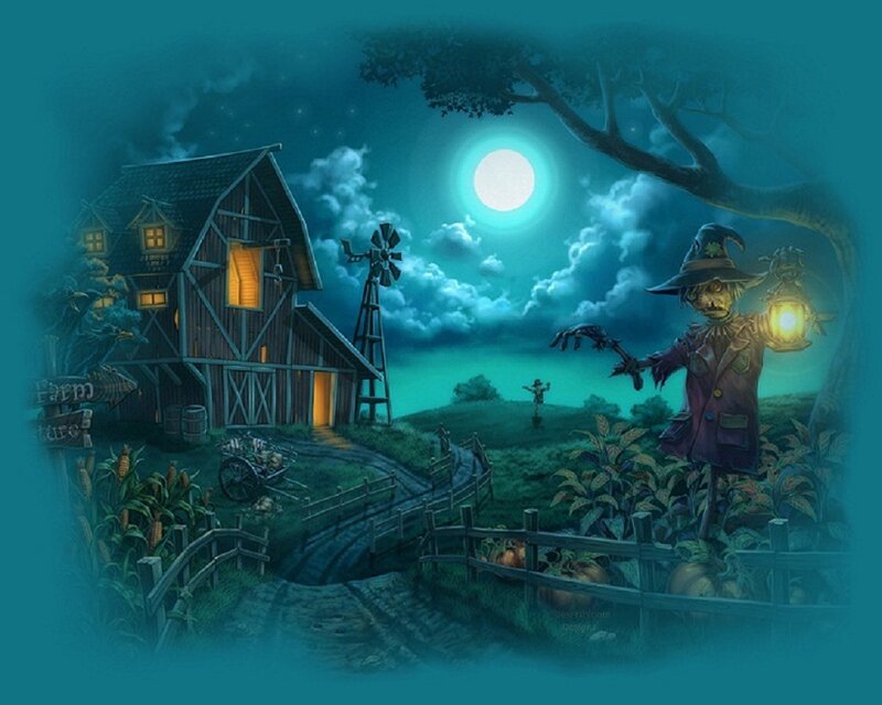 Scarecrow with Lantern — Teal