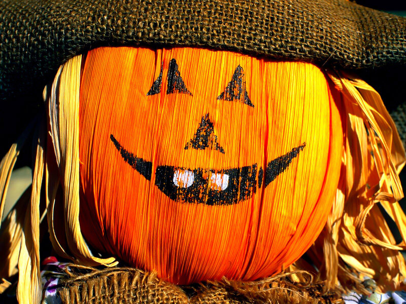 Scarecrow with Pumpkin Face — Orange