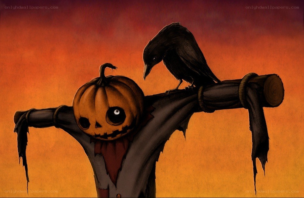 scarecrow with pumpkin head