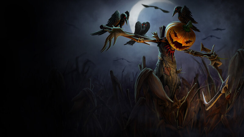 Scarecrow with Pumpkin Head — Black, Dark, Eerie