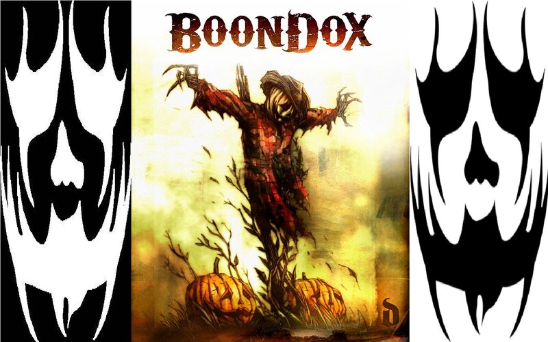 Scarecrow with Pumpkins — Black